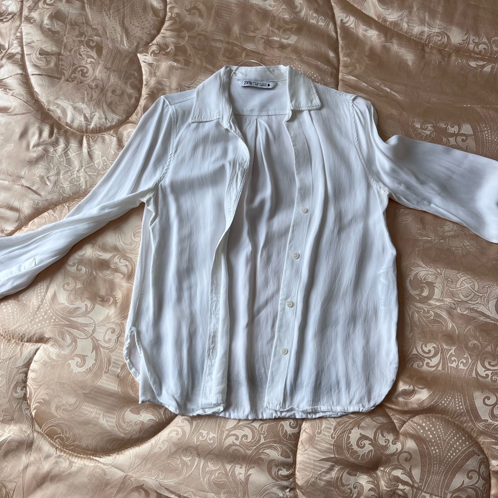 Zara Ivory Long Sleeve Shirt